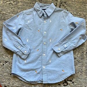 EUC bunny and carrot dress shirt